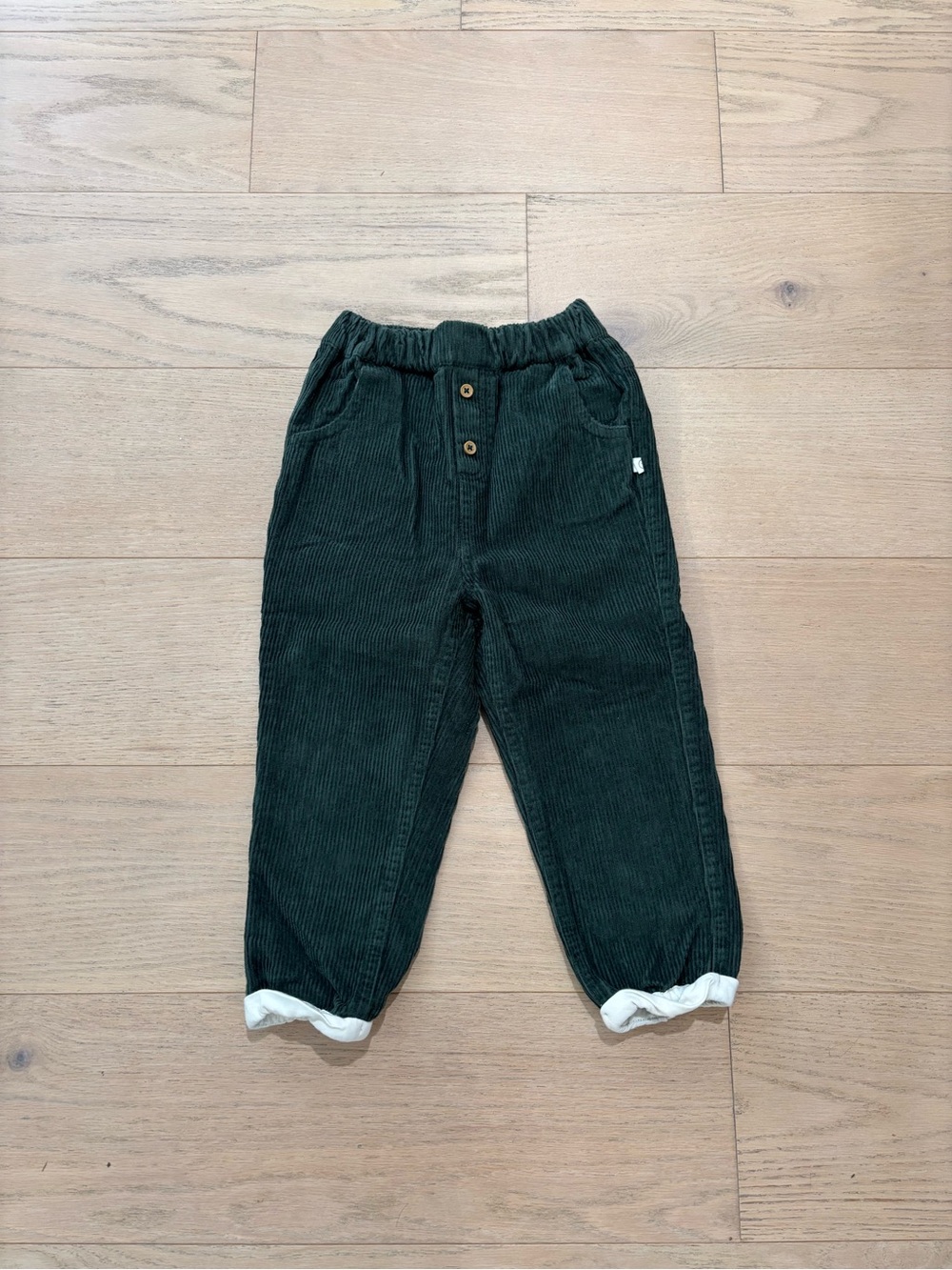 Mori forest green corduroy pants, size 2-3Y